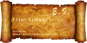 Eiler Ildikó névjegykártya